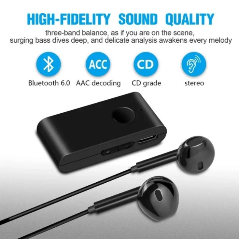 Bluetooth Adapter Receiver - Bluetooth 5.0 Audio Receiver with In-Ear